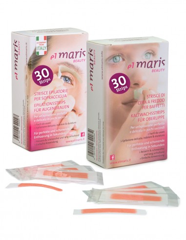 Kit 60 Strisce Depilatorie Sopracciglia e Baffetti