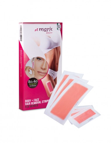 Kit 80 Strisce Corpo, 40 Strisce Viso e 15 Salviette Post-Epilatorie